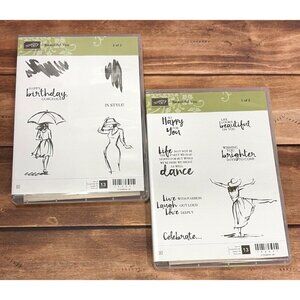 NIP STAMPIN' UP! 143637 BEAUTIFUL YOU 1 & 2  RUBBER CLEAR MOUNTED STAMP SET